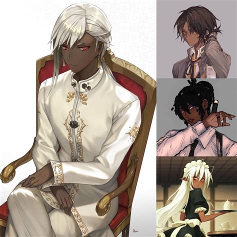 dark anime male|dark skinned anime guy.